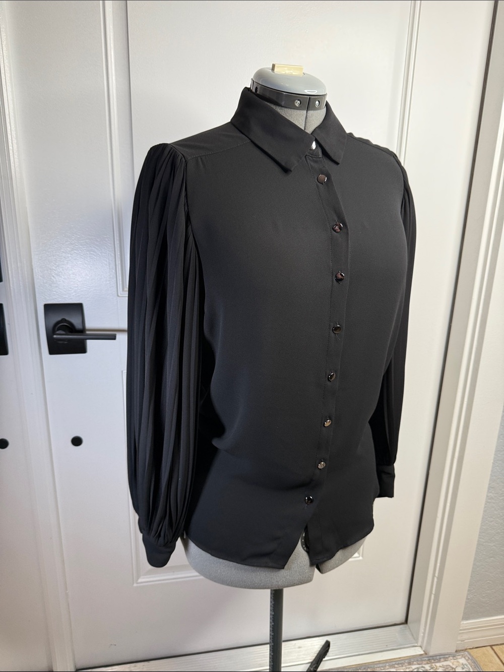 Tahari Black Tailored Blouse